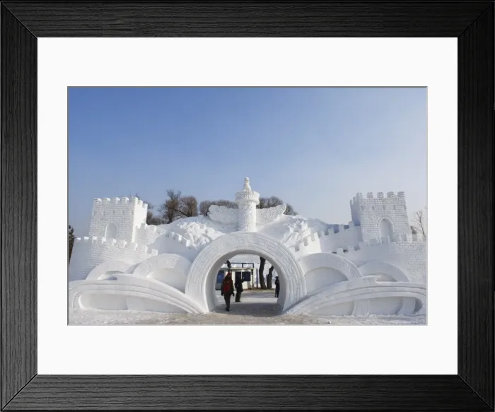 Framed Print : Snow and Ice Sculpture Festival at Sun Island Park, Harbin, Heilongjiang Province