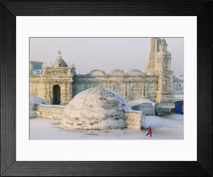 Framed Print : An igloo and snow and ice sculptures at the Ice Lantern Festival, Harbin Framed Print : An igloo and snow and ice sculptures at the Ice Lantern Festival, Harbin