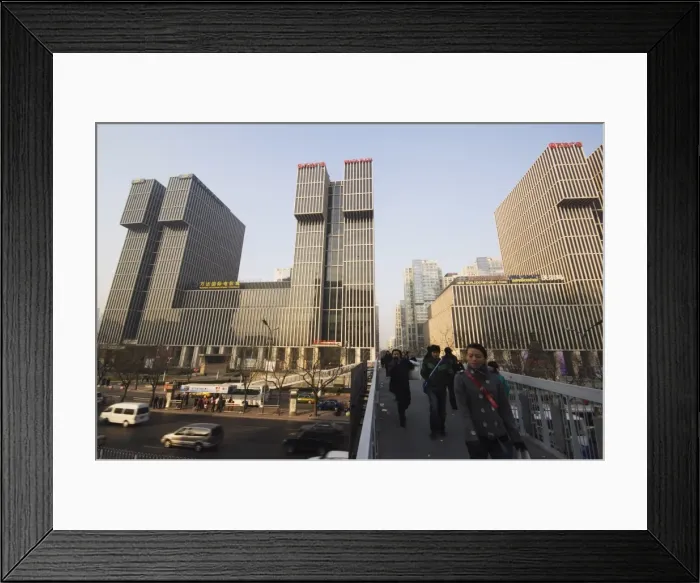Framed Print : Wanda Plaza department store buildings in the Central Business District business district, Guomao area Framed Print : Wanda Plaza department store buildings in the Central Business District business district, Guomao area