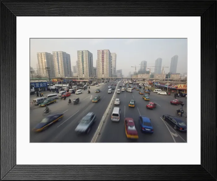 Framed Print : Traffic in the Central Business District business district, Guomao area, Beijing, China, Asia Framed Print : Traffic in the Central Business District business district, Guomao area, Beijing, China, Asia
