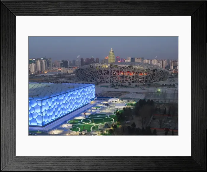 Framed Print : The Water Cube National Aquatics Center swimming arena and National Stadium at the Olympic Park Framed Print : The Water Cube National Aquatics Center swimming arena and National Stadium at the Olympic Park