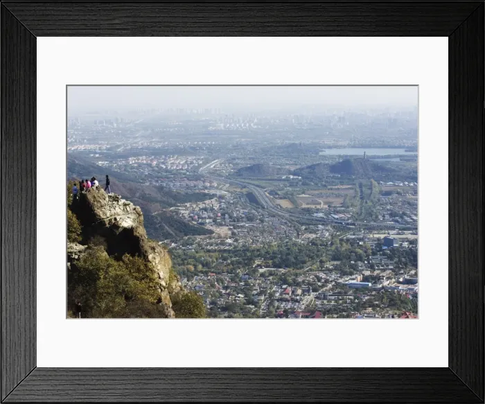 Framed Print : Panoramic city view from Fragrant Hills Park, Beijing, China, Asia Framed Print : Panoramic city view from Fragrant Hills Park, Beijing, China, Asia