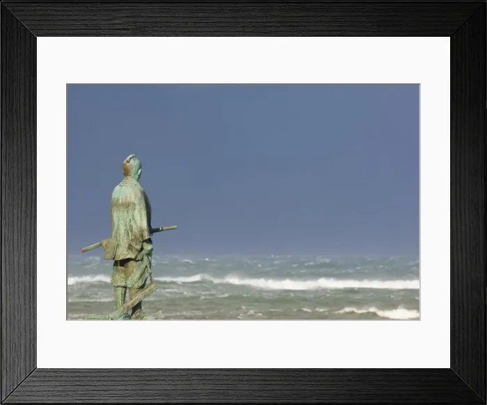 Framed Print : Memorial marking end of Japanese territory, Cape Soya (Soya-misaki), Hokkaido