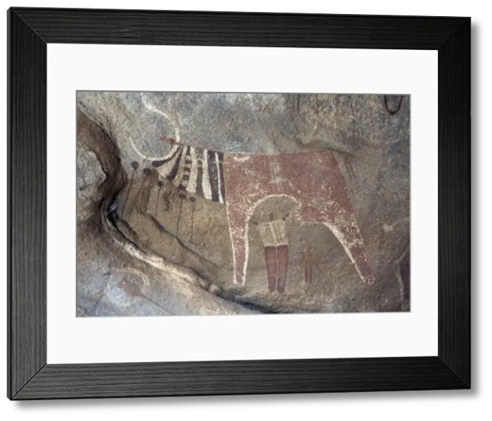 Framed Print : Five thousand year-old cave paintings in Lass Geel caves, Somaliland, northern Somalia Framed Print : Five thousand year-old cave paintings in Lass Geel caves, Somaliland, northern Somalia