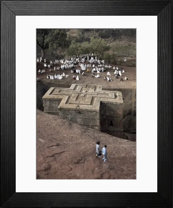 Framed Print : Sunday Mass is celebrated at the rock-hewn church of Bet Giyorgis (St. George) Framed Print : Sunday Mass is celebrated at the rock-hewn church of Bet Giyorgis (St. George)
