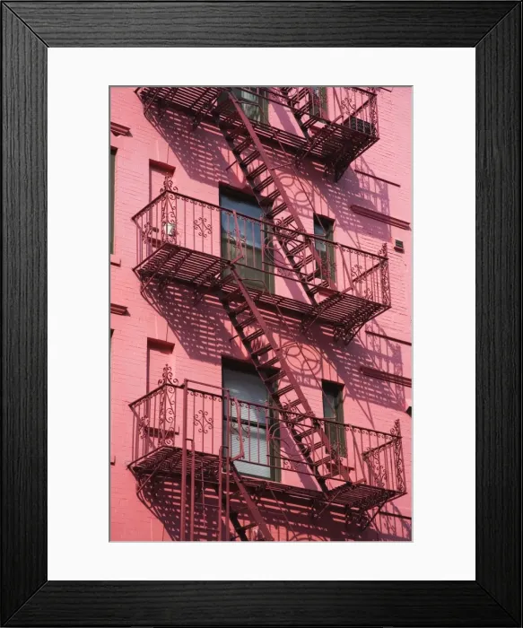 Framed Print : Pink Apartment Building in Soho District, Downtown Manhattan, New York City