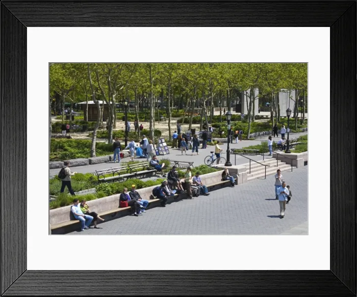 Framed Print : People relaxing in Battery Park, Lower Manhattan, New York City, New York Framed Print : People relaxing in Battery Park, Lower Manhattan, New York City, New York