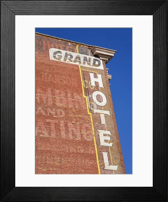 Framed Print : Faded murals on the Grand Hotel, National Historic District, Butte, Montana Framed Print : Faded murals on the Grand Hotel, National Historic District, Butte, Montana