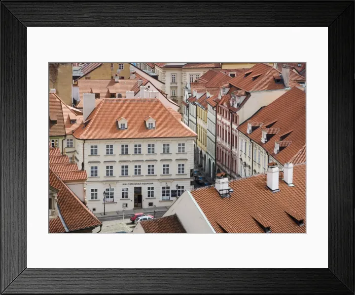 Framed Print : View of rooftops, Little Quarter, Prague, Czech Republic, Europe