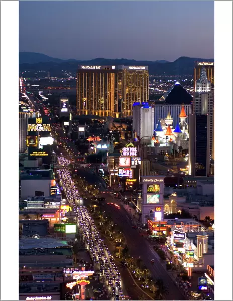 Las Vegas strip at night, Las Vegas, Nevada, United States of America, North America
