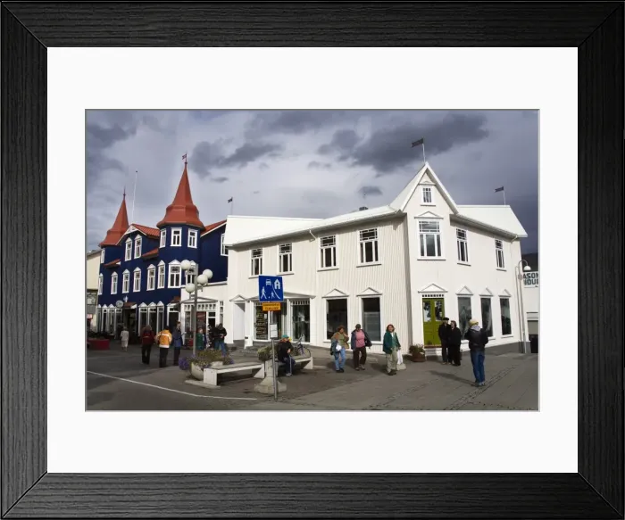 Framed Print : Architecture on Hafnarstr Street, Akureyri, Iceland, Polar Regions Framed Print : Architecture on Hafnarstr Street, Akureyri, Iceland, Polar Regions