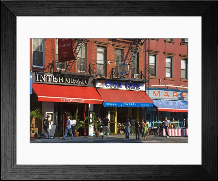 Framed Print : Restaurants on 8th Avenue in Chelsea District, Midtown Manhattan, New York City Framed Print : Restaurants on 8th Avenue in Chelsea District, Midtown Manhattan, New York City