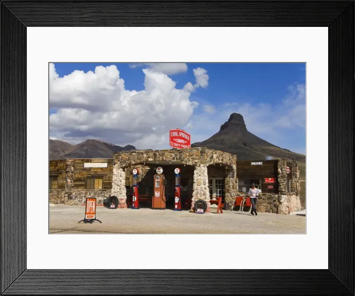 Framed Print : Historic Gas Station, Route 66, Cool Springs, Arizona, United States of America Framed Print : Historic Gas Station, Route 66, Cool Springs, Arizona, United States of America