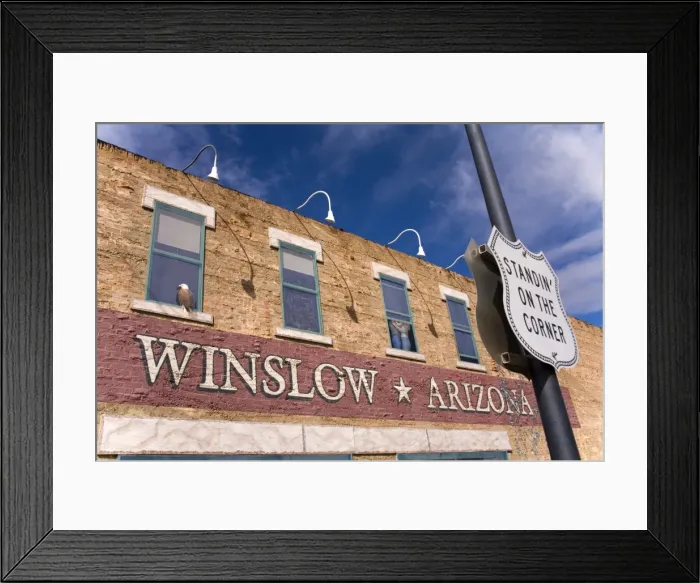 Framed Print : Standing on the Corner Park, Historic Route 66, Winslow, Arizona, United States of America Framed Print : Standing on the Corner Park, Historic Route 66, Winslow, Arizona, United States of America