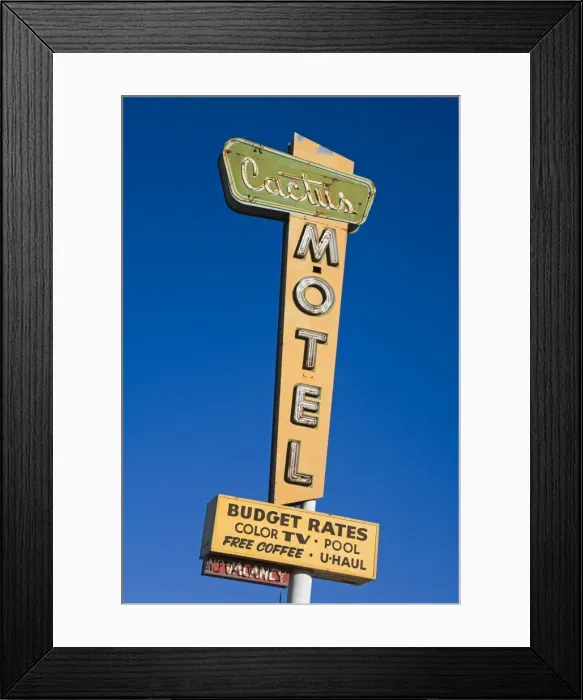 Framed Print : Cactus Motel, Route 66, Barstow, California, United States of America, North America Framed Print : Cactus Motel, Route 66, Barstow, California, United States of America, North America