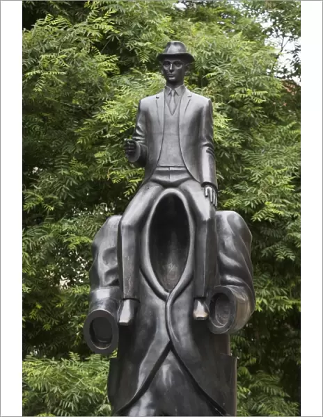 Kafka statue, Old Town, Prague, Czech Republic, Europe