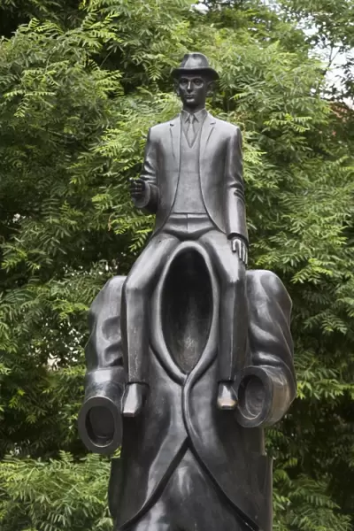 Kafka statue, Old Town, Prague, Czech Republic, Europe