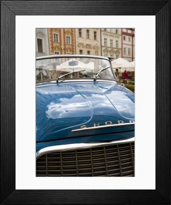 Framed Print : Old blue Skoda car, Old Town, Prague, Czech Republic, Europe Framed Print : Old blue Skoda car, Old Town, Prague, Czech Republic, Europe