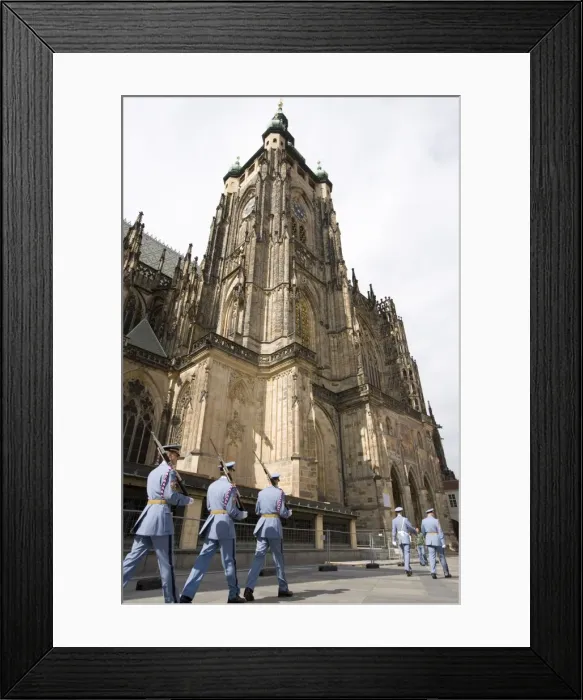 Framed Print : Marching soldiers, St. Vituss Cathedral, UNESCO World Heritage Site