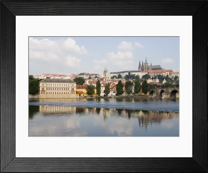 Framed Print : St. Vituss Cathedral, Royal Palace and castle reflected in River Vltava Framed Print : St. Vituss Cathedral, Royal Palace and castle reflected in River Vltava