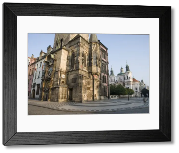 Framed Print : Early morning, Town Hall, Astronomical clock, Church of St. Nicholas, Old Town Square Framed Print : Early morning, Town Hall, Astronomical clock, Church of St. Nicholas, Old Town Square