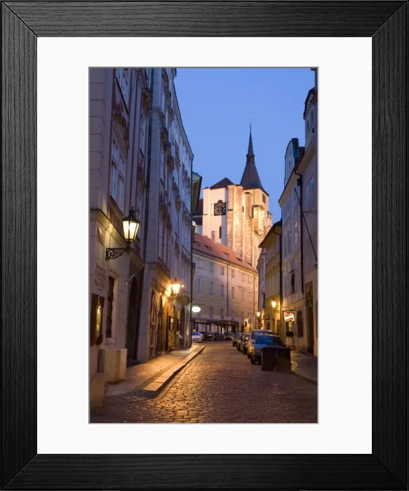 Framed Print : Deserted street, Old Town, Prague, Czech Republic, Europe Framed Print : Deserted street, Old Town, Prague, Czech Republic, Europe