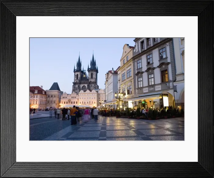 Framed Print : Evening, cafes, Old Town Square, Church of Our Lady before Tyn, Old Town Framed Print : Evening, cafes, Old Town Square, Church of Our Lady before Tyn, Old Town