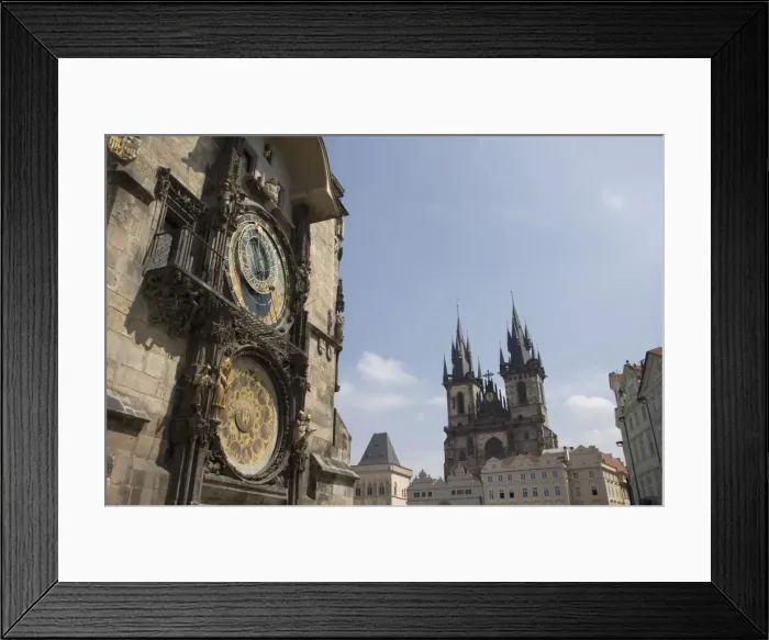 Framed Print : Town Hall Clock, Astronomical clock, and church of Our Lady before Tyn in background Framed Print : Town Hall Clock, Astronomical clock, and church of Our Lady before Tyn in background