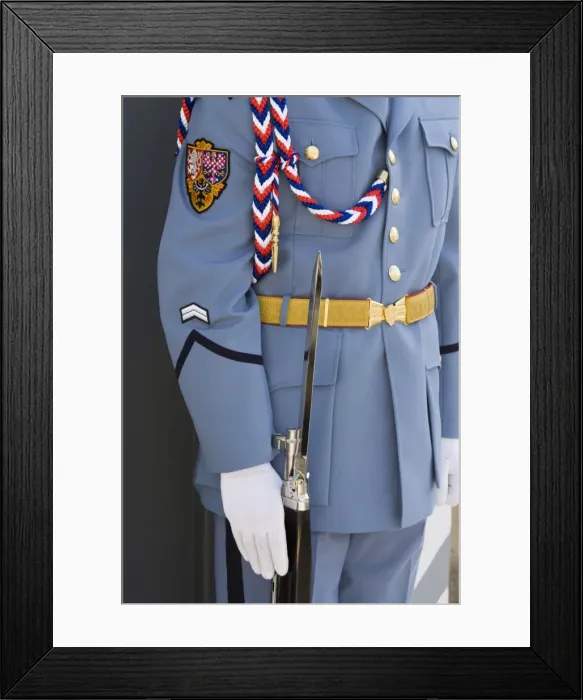 Framed Print : Guard, soldier on sentry duty, Royal Palace and castle, Prague, Czech Republic, Europe Framed Print : Guard, soldier on sentry duty, Royal Palace and castle, Prague, Czech Republic, Europe