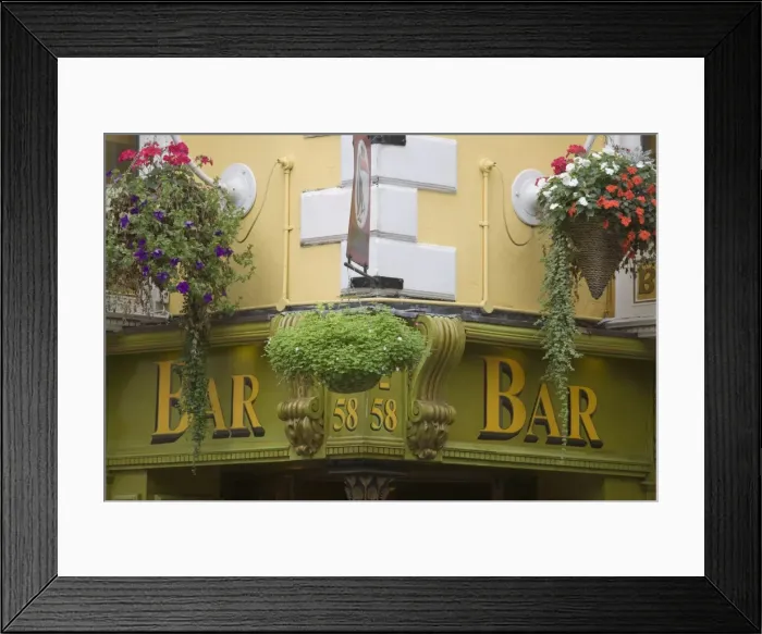 Framed Print : Bar sign and flowers, Temple Bar, Dublin, Republic of Ireland, Europe Framed Print : Bar sign and flowers, Temple Bar, Dublin, Republic of Ireland, Europe