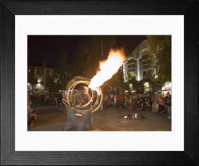 Framed Print : Street entertainers, fire eaters, Temple Bar, Dublin, Republic of Ireland, Europe Framed Print : Street entertainers, fire eaters, Temple Bar, Dublin, Republic of Ireland, Europe