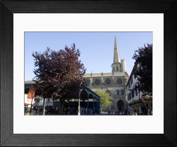 Framed Print : Market and church, Place de la Couverts, Mirepoix, Ariege, Midi-Pyrenees, France, Europe Framed Print : Market and church, Place de la Couverts, Mirepoix, Ariege, Midi-Pyrenees, France, Europe