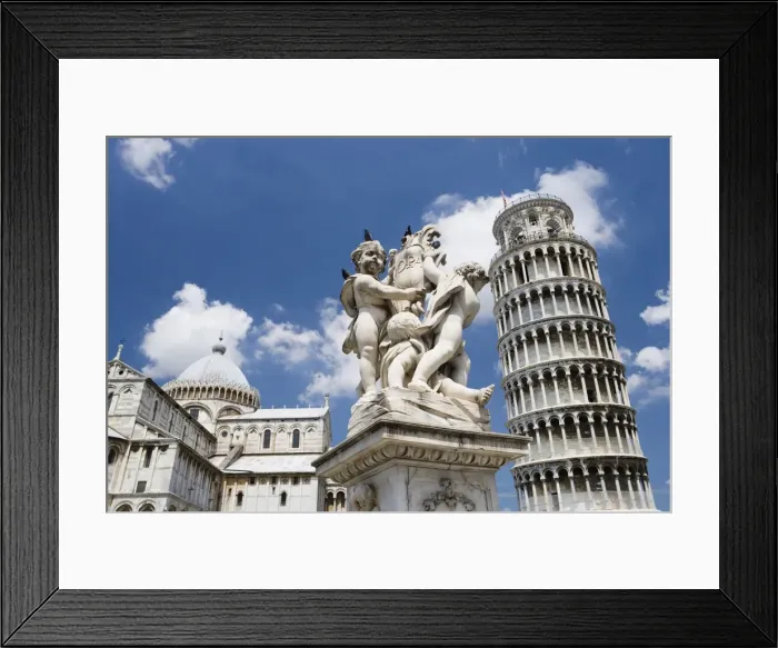 Framed Print : Duomo, la Fontana dei Putti, and Leaning Tower, Pisa, UNESCO World Heritage Site Framed Print : Duomo, la Fontana dei Putti, and Leaning Tower, Pisa, UNESCO World Heritage Site