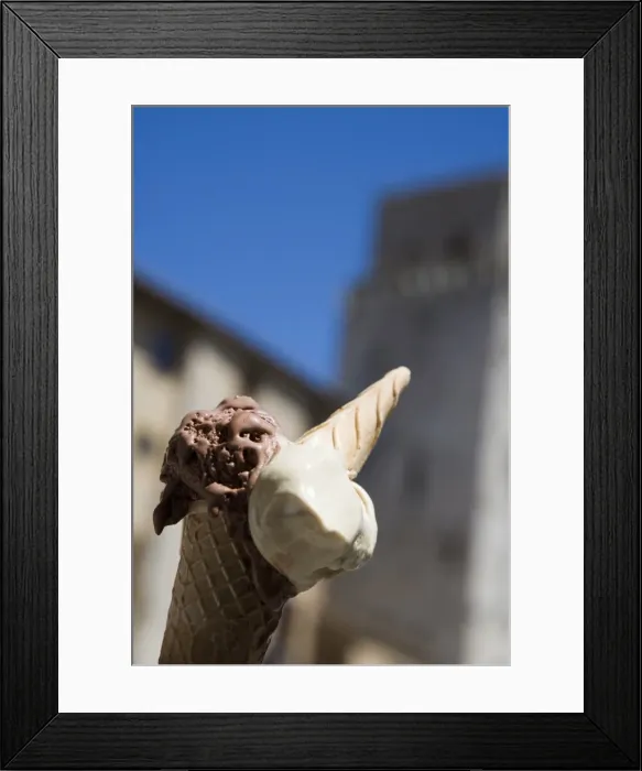 Framed Print : Ice Cream in San Gimignano, Tuscany, Italy, Europe Framed Print : Ice Cream in San Gimignano, Tuscany, Italy, Europe