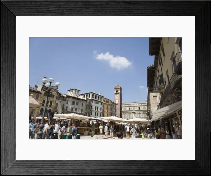 Framed Print : Market in Piazza delle Erbe, Verona, Veneto, Italy, Europe Framed Print : Market in Piazza delle Erbe, Verona, Veneto, Italy, Europe