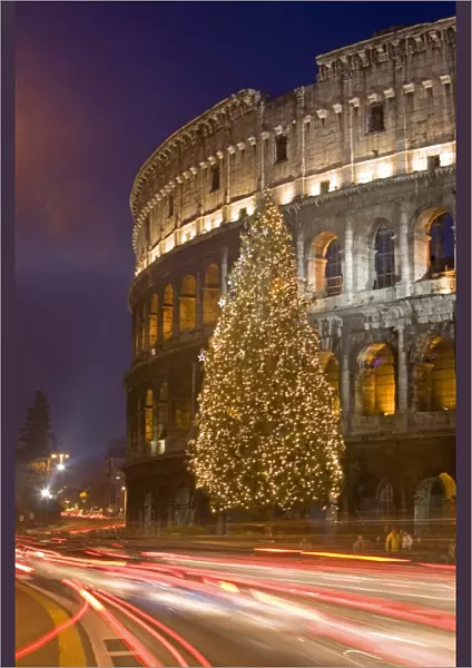Colosseum at Christmas time, Rome, Lazio, Italy, Europe