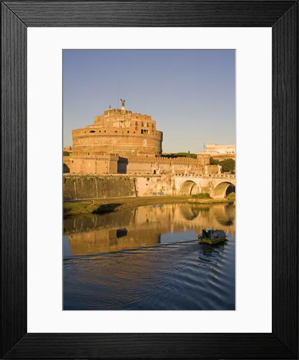 Framed Print : Castello San Angelo (St. -Angelo Castle) (Mole Adriana) and St. Angelo bridge Framed Print : Castello San Angelo (St. -Angelo Castle) (Mole Adriana) and St. Angelo bridge