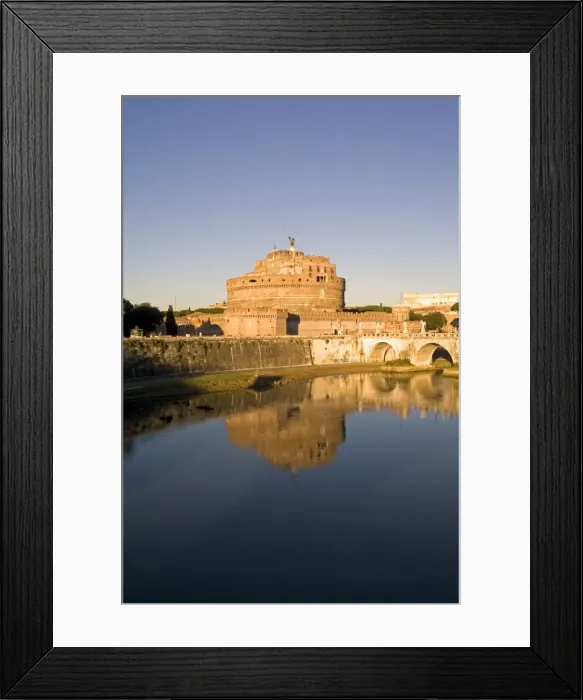 Framed Print : Castello San Angelo (St. -Angelo Castle) (Mole Adriana) and St. Angelo bridge Framed Print : Castello San Angelo (St. -Angelo Castle) (Mole Adriana) and St. Angelo bridge