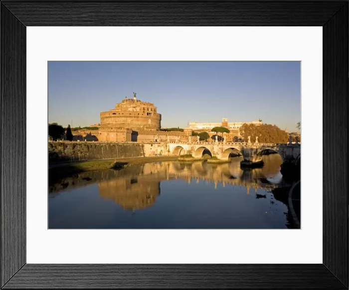 Framed Print : Castello San Angelo (St. -Angelo Castle) (Mole Adriana) and St. Angelo bridge Framed Print : Castello San Angelo (St. -Angelo Castle) (Mole Adriana) and St. Angelo bridge