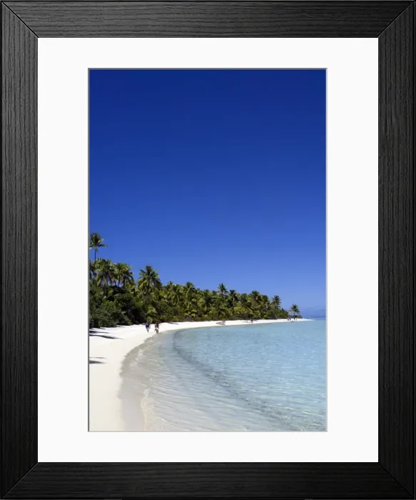 Framed Print : Palm fringed beaches, Cook Islands, South Pacific, Pacific Framed Print : Palm fringed beaches, Cook Islands, South Pacific, Pacific