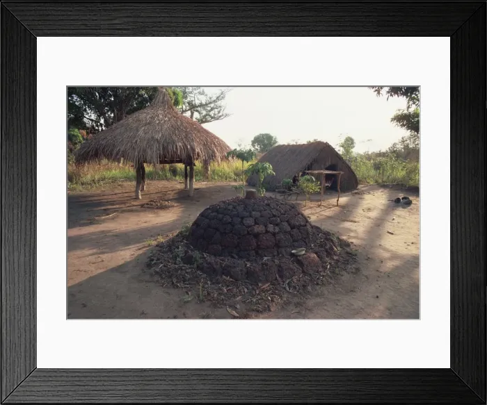 Framed Print : Funeral mound next to church in village near Maradi, Sudan, Africa Framed Print : Funeral mound next to church in village near Maradi, Sudan, Africa