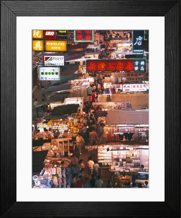 Framed Print : Temple Street market at night, Tsim Sha Tsui, Hong Kong, China, Asia Framed Print : Temple Street market at night, Tsim Sha Tsui, Hong Kong, China, Asia