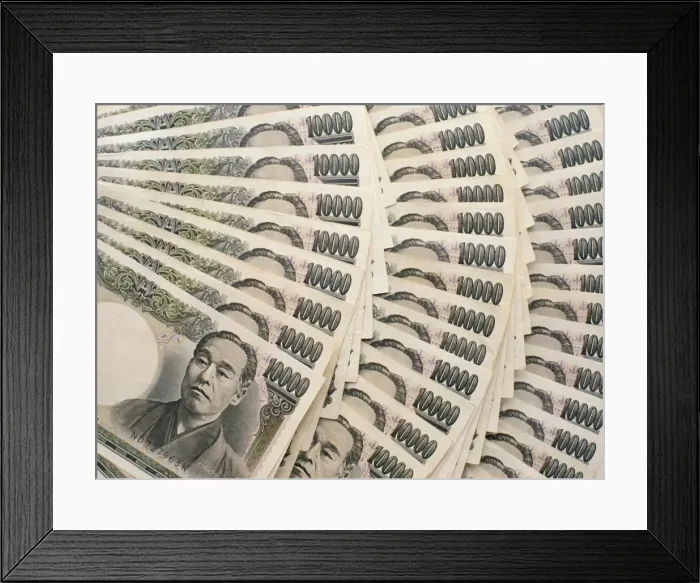 Framed Print : Japanese 10, 000 Yen bank notes Framed Print : Japanese 10, 000 Yen bank notes