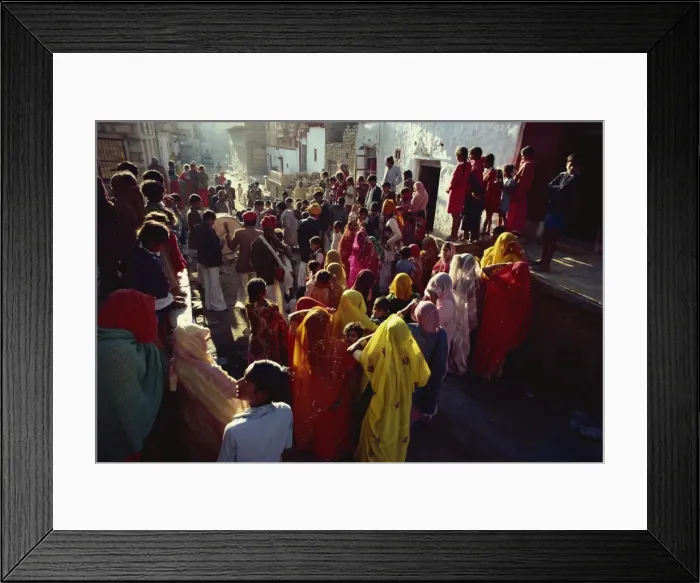 Framed Print : Family and friends gather to accompany a bride and bridgroom to their wedding Framed Print : Family and friends gather to accompany a bride and bridgroom to their wedding