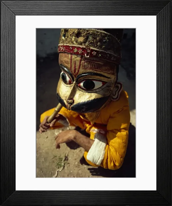Framed Print : Masked actor in the Ramlilla, the stage play of the Hindu epic the Ramayana Framed Print : Masked actor in the Ramlilla, the stage play of the Hindu epic the Ramayana