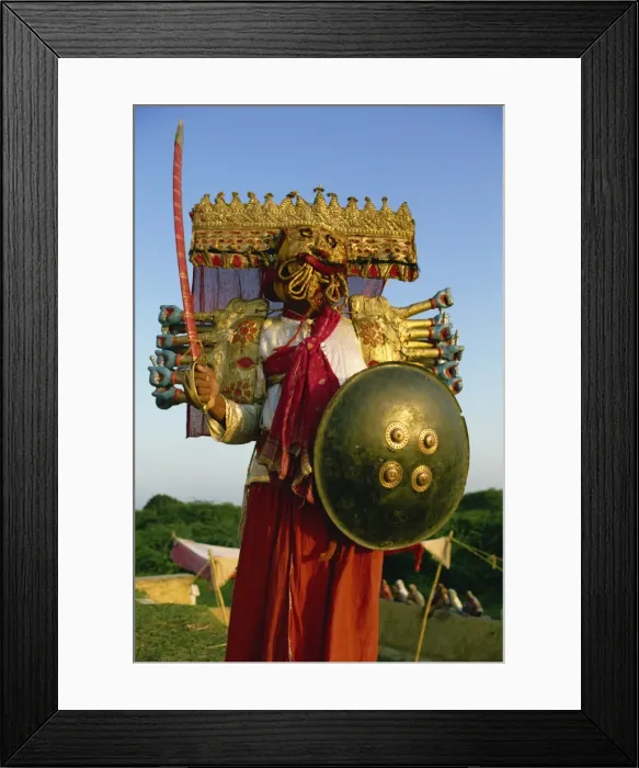 Framed Print : Actor playing Ravana, the demon god of Lanka, one of the central characters of the Ramlilla Framed Print : Actor playing Ravana, the demon god of Lanka, one of the central characters of the Ramlilla