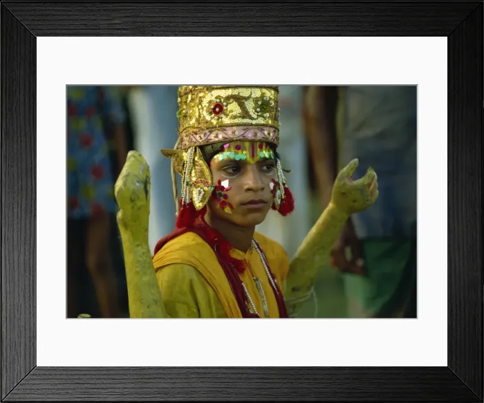 Framed Print : Actor in the Ramlilla, the stage play of the Hindu epic the Ramayana, Varanasi
