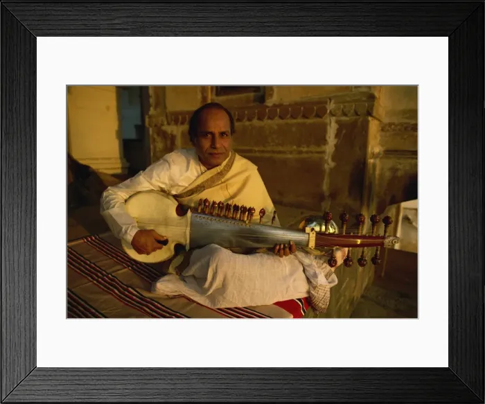 Framed Print : Sarod player, India, Asia Framed Print : Sarod player, India, Asia