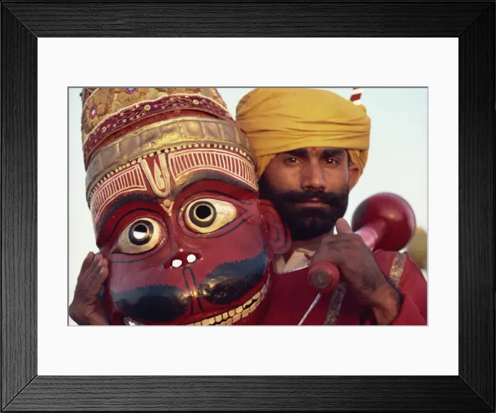 Framed Print : Monkey mask used in the Ramlilla, the stage play of the Hindu epic the Ramayana Framed Print : Monkey mask used in the Ramlilla, the stage play of the Hindu epic the Ramayana