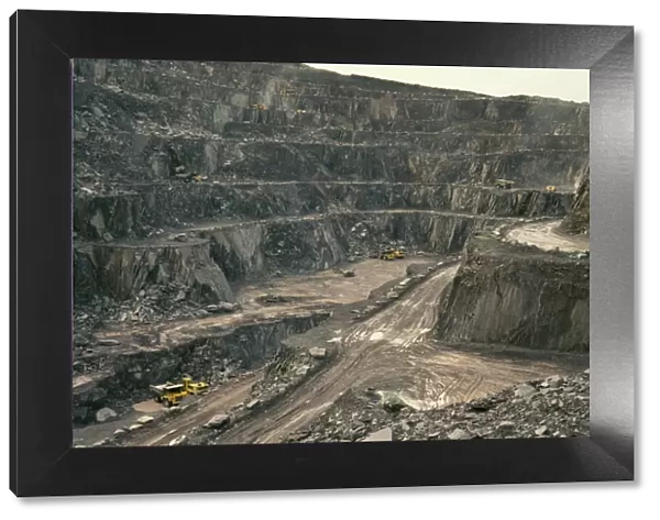 Penrhyn quarry, the largest slate quarry in Wales, Bethesda, Snowdonia